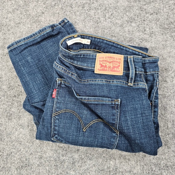Levi's Denim - Levi's 721 High Rise Skinny Jeans Women 34x32 Blue Story Stretch Dark Wash Denim